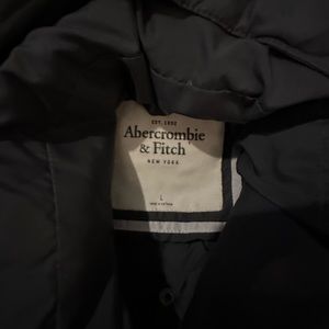 Size large, gray Abercrombie, mid length puffer jacket
